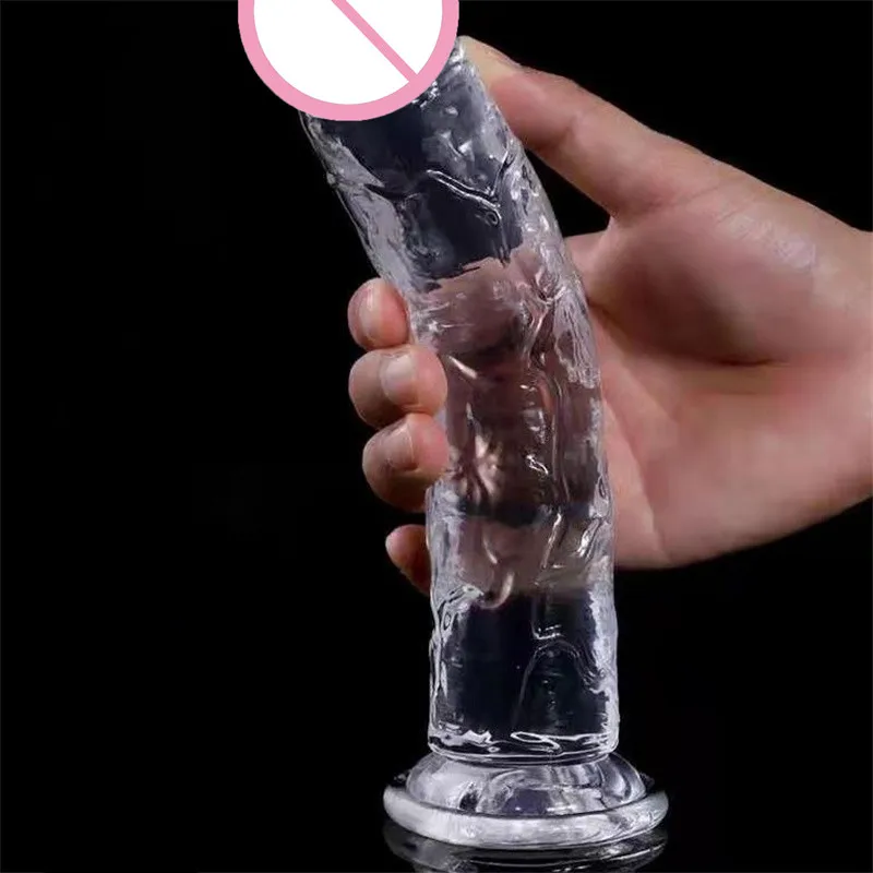 New 1PC 25cm Sex Toys For Women Men Jelly Realistic Dildos With Super Strong Suction Cup Artificial Penis G-spot Simulation 2#