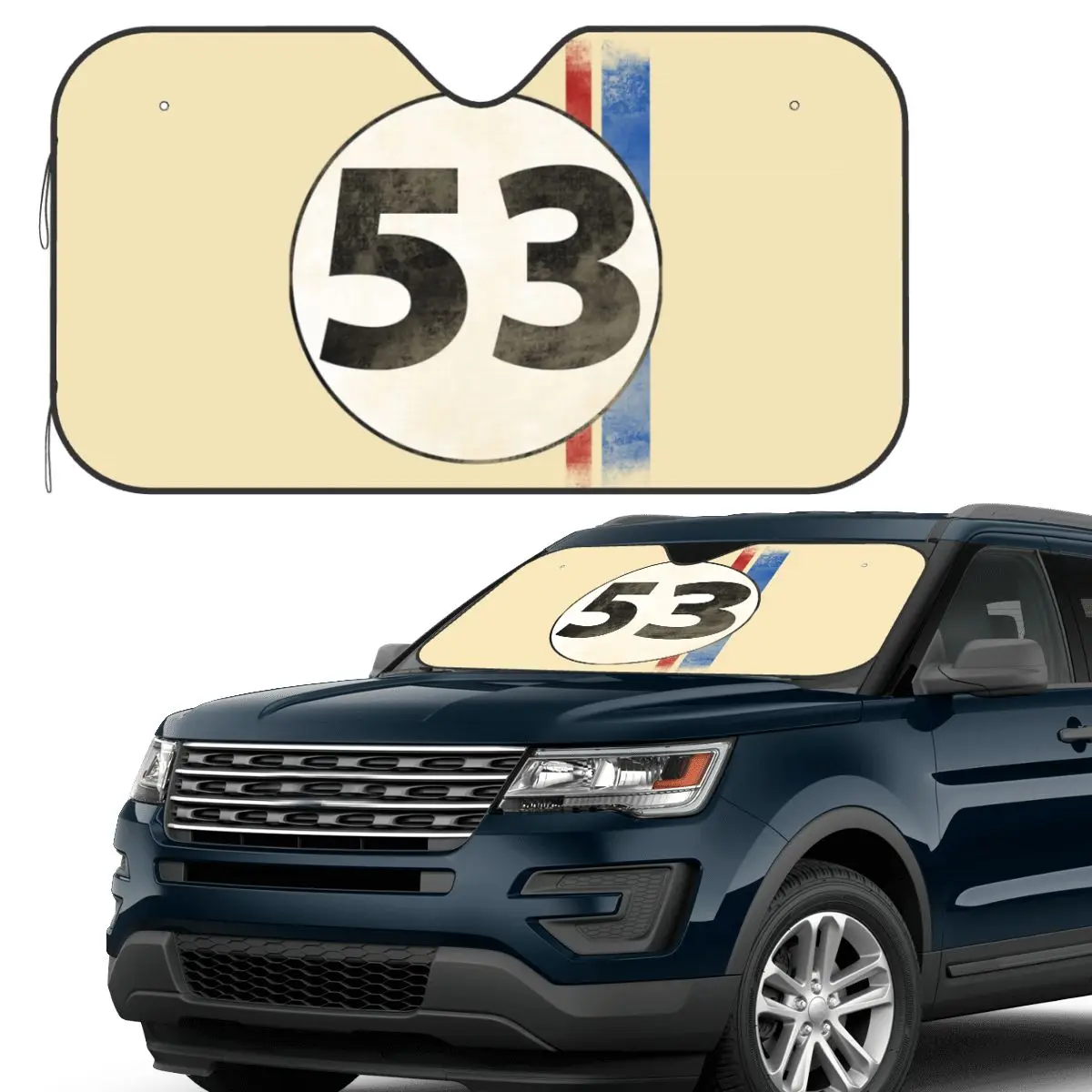 

Herbie Number 53 Sunshade Windscreen Car Front Windshield Window Sun Visor Accessories Covers