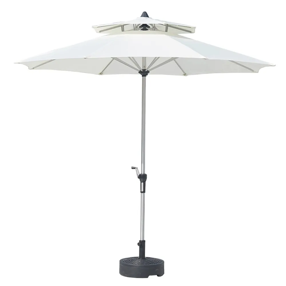 2.7m round aluminum outdoor sun umbrella centre pole patio shading garden parasol Terrace sunshade for rain and sun ( no base )