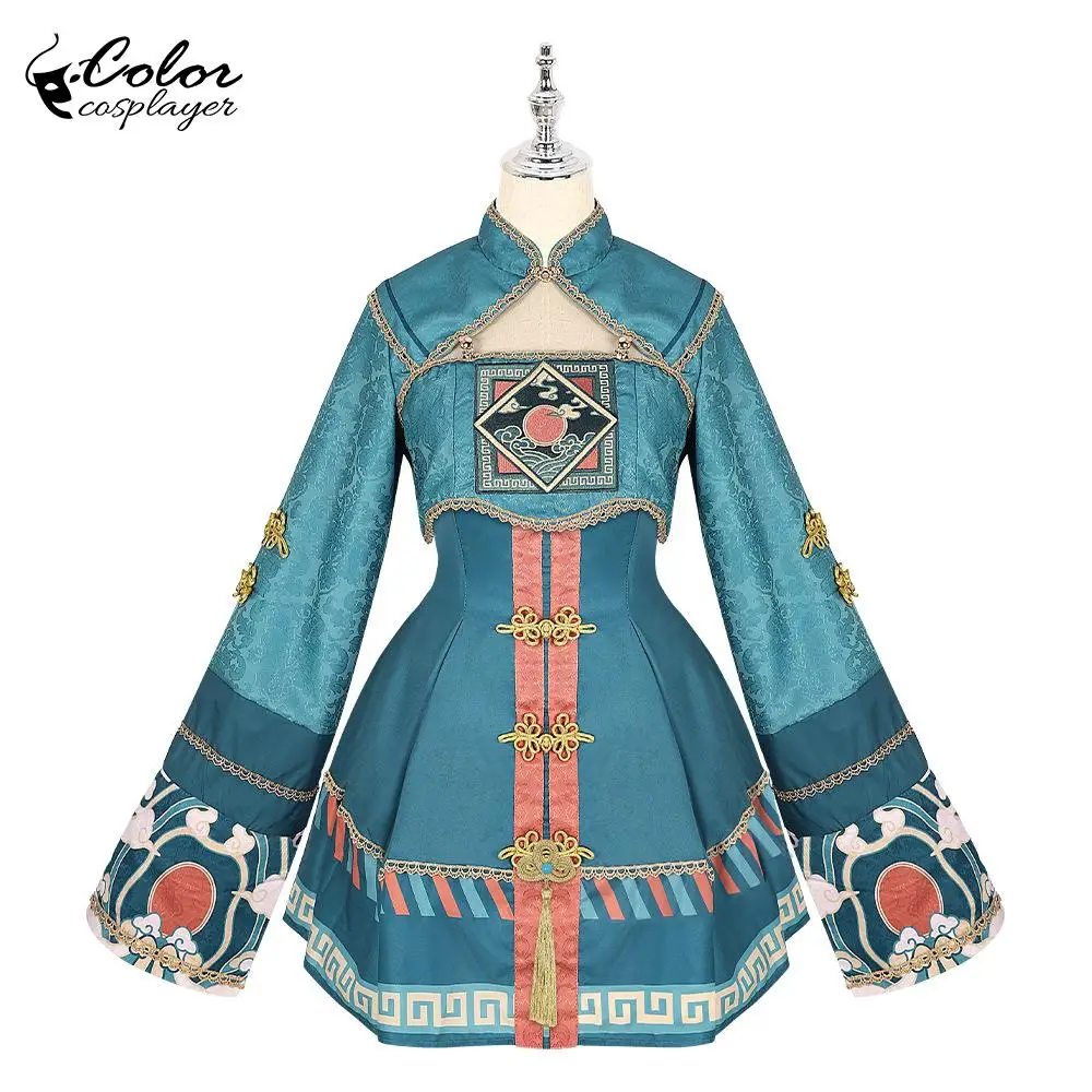 

Color Cosplayer Chinese Zombie Suit Kawaii Halloween Lolita Women Ghost Cosplay Costume Vintage Blue Maid Dress Carnival Wear