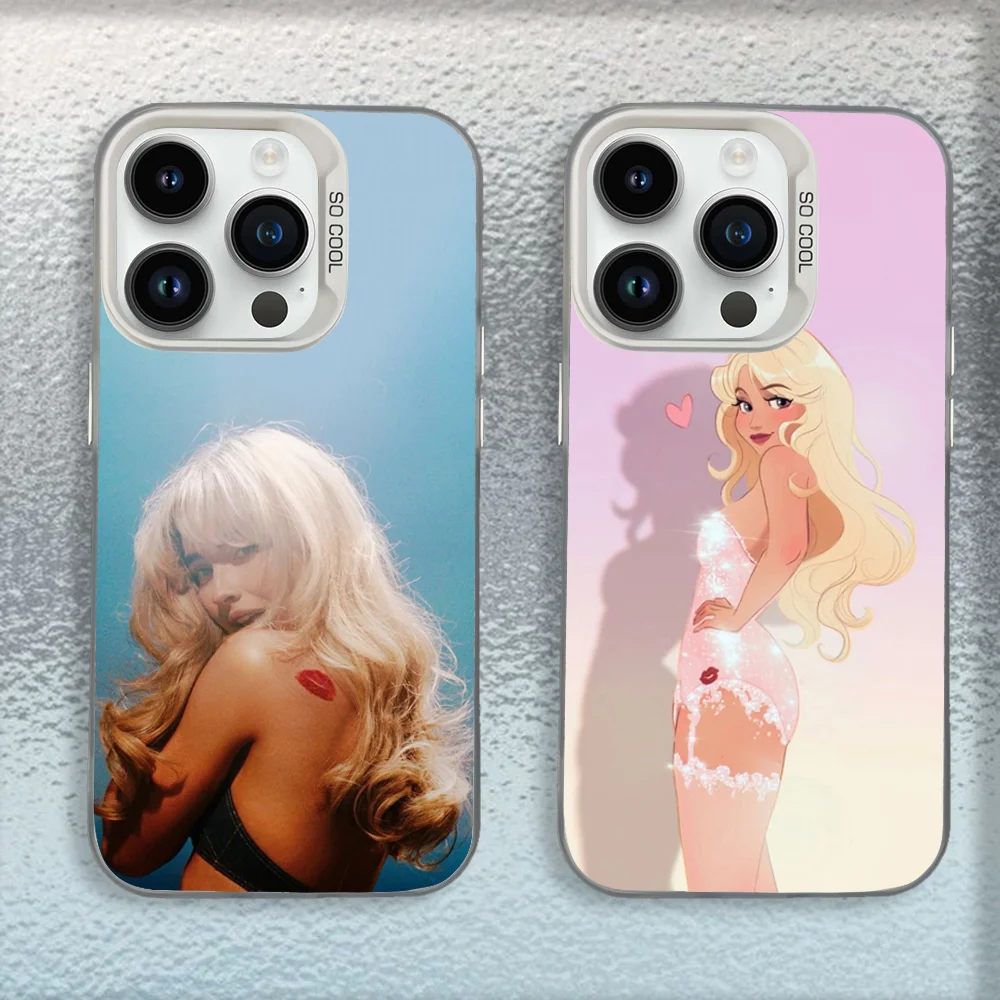 

Singer S-Sabrina C-Carpenter Phone Case For iPhone 16,15,14,13,12,11,Mini,Pro,MAX White Matte Shockproof Cover