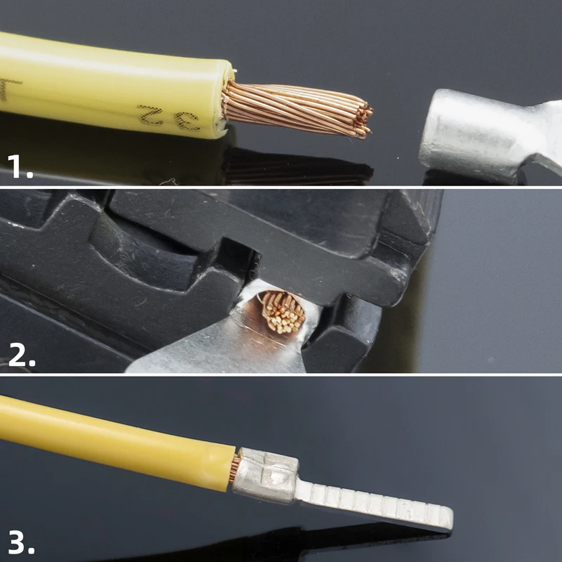 Non Insulated Blade Terminal Electrical Wire End Naked Needle Crimp Connector Pure Copper Cold Press Terminal Use For AWG22-6