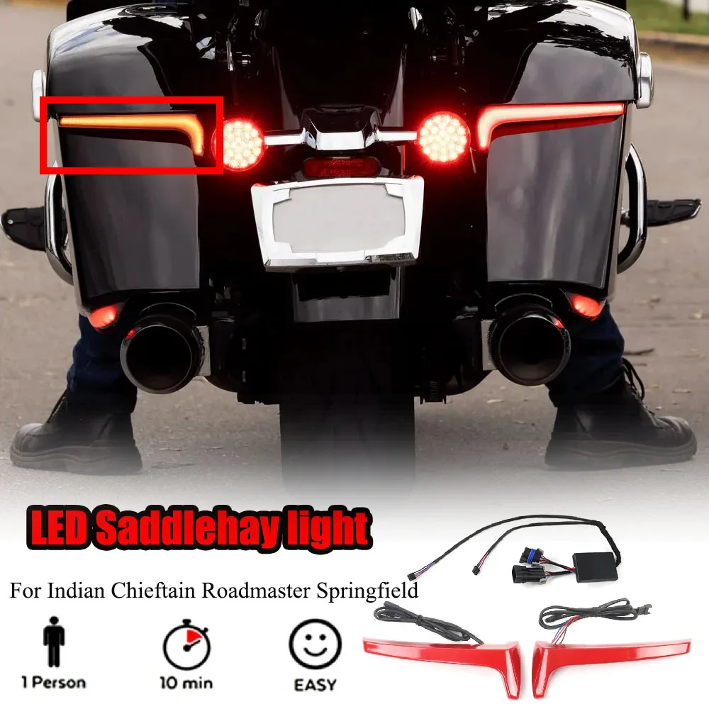 

Пара светодиодных светодиодных светильников для седельной сумки для мотоцикла, комплект ламп F ​ или Индийский вождь Roadmaster Springfield НОВАЯ светодиодная декоративная лампа