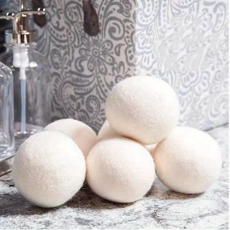 5pcs Pure Wool Dryer Balls - Reusable, Anti-Static & Softens Clothes, Prevents Sticky Hair - Essential Laundry Accessory