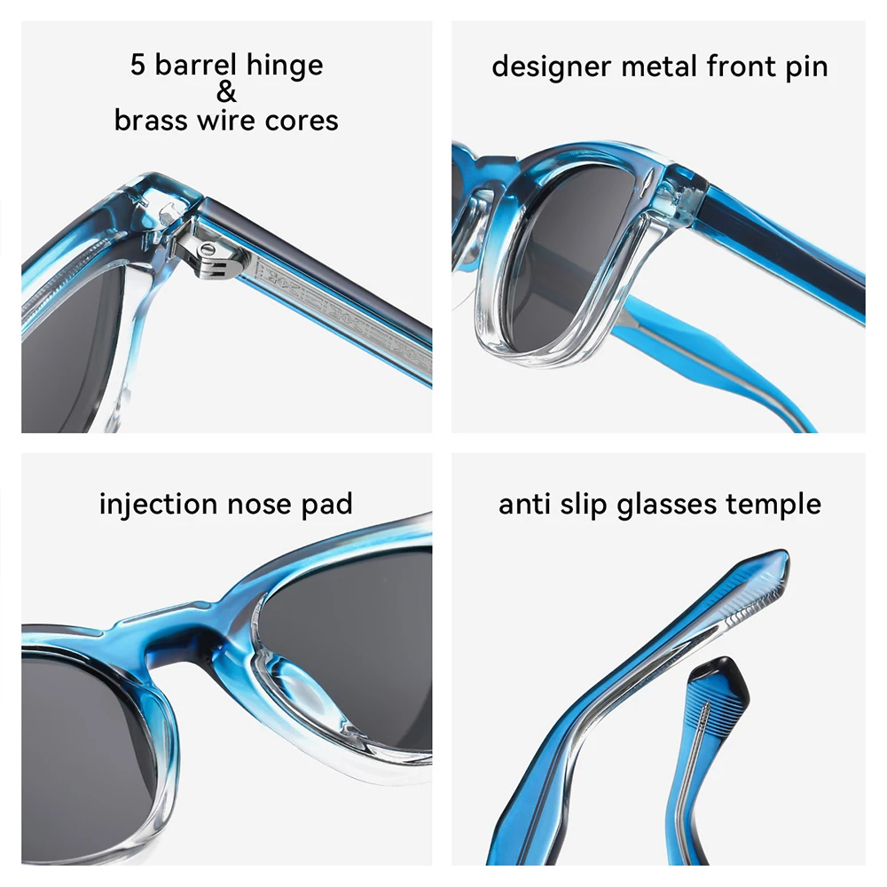 DDDLONG Retro Fashion Square Polarized Sunglasses Women Men Sun Glasses Classic Vintage UV400 Outdoor Shades D533