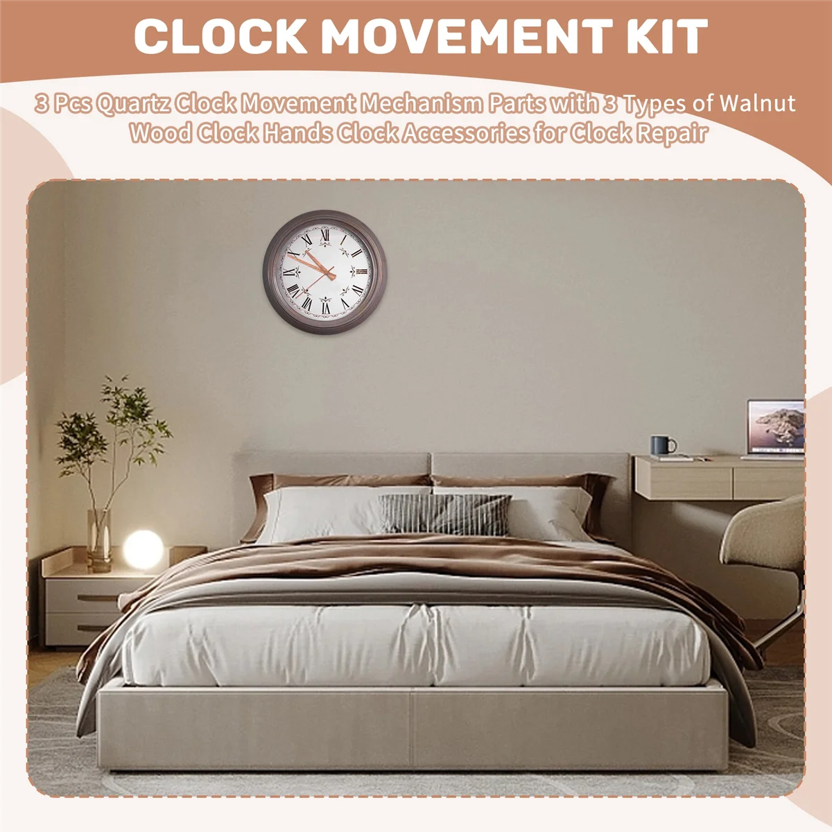 A97G 3 قطعة أجزاء آلية حركة ساعة الكوارتز مع 3 أنواع من خشب الجوز ساعة الأيدي ملحقات الساعة لإصلاح الساعة