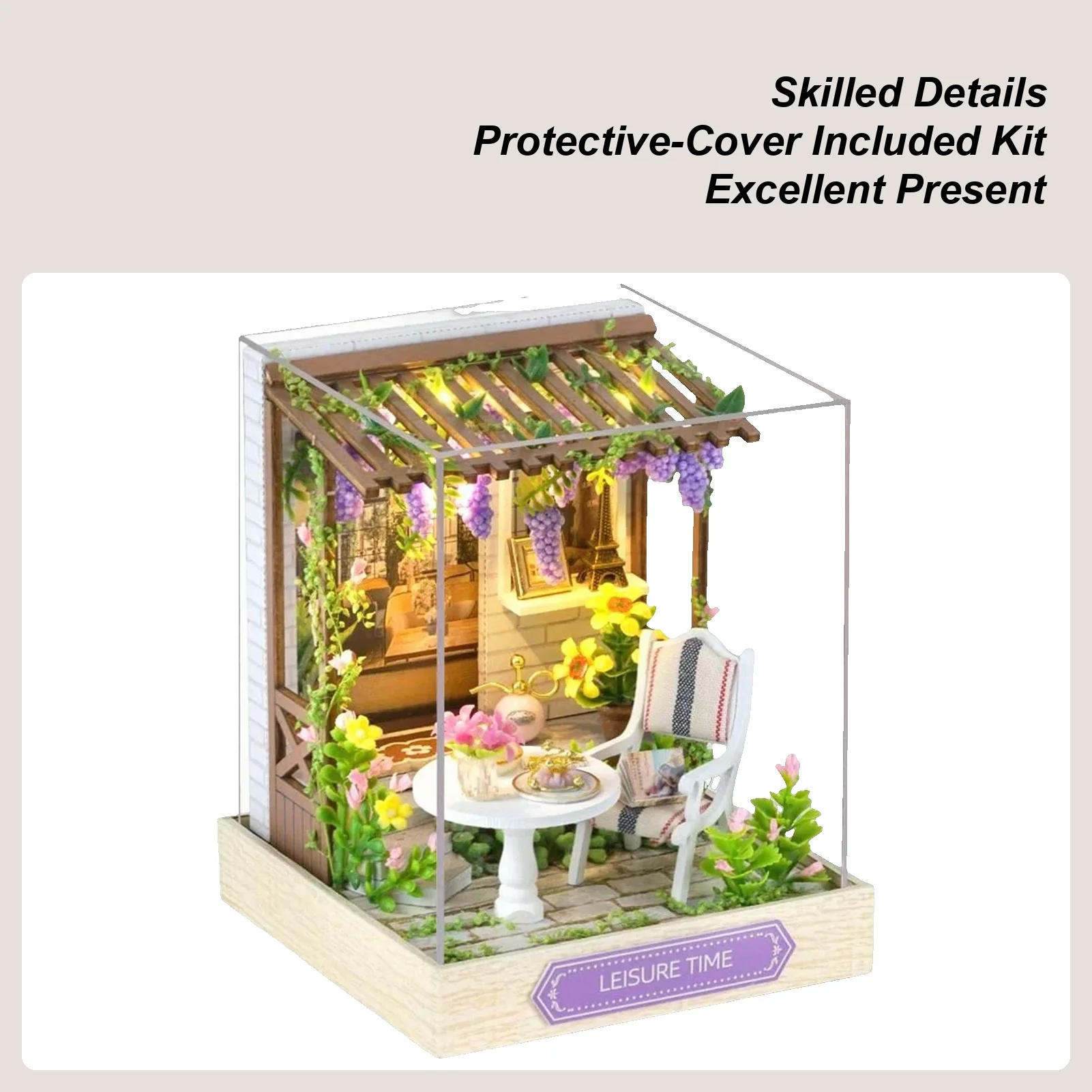 

Miniature Kit Miniature Home Decor With Light Decorative Doll House Kit Tools For Living Room Bedroom Kitchen Office Shelf