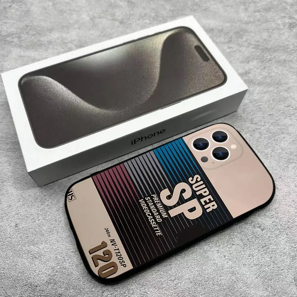 حافظة هاتف كلاسيكية بشريط VHS لهواتف iPhone 17,16,15,14,13,12,Pro,Max,Plus,E,SE4,Air,Mini Black Soft Box