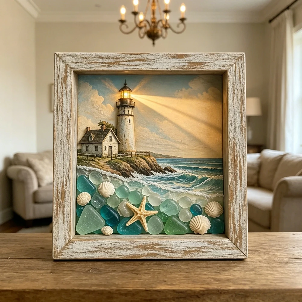 Photography Lighting Diy - Sea Glass Art Painting with LED