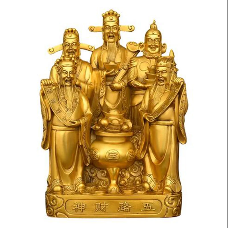 

Bronze God of Wealth, Fifth Route God of Wealth, Treasure Bowl God of Wealth, Buddha Statue Home Company Opening Decoration