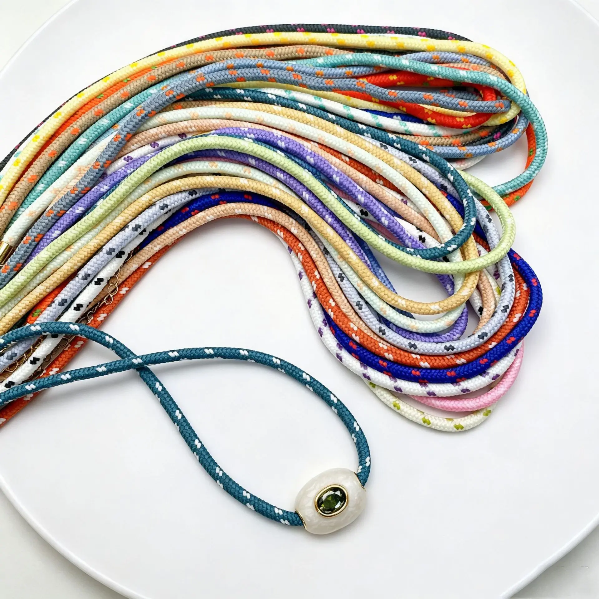 Boho Braided Cord Necklace Chain For Women Adjustable Woven Rope Neck Chain With Gold Clasp Replacement DIY Jewelry Making