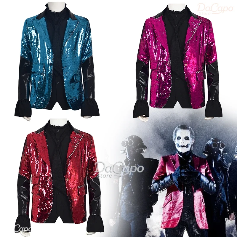

Ghost PAPA BC Band cosplay costumes Fans Cos Clothes Halloween carnival sparkly purple jacket outfits 2025 World Tour Same Style