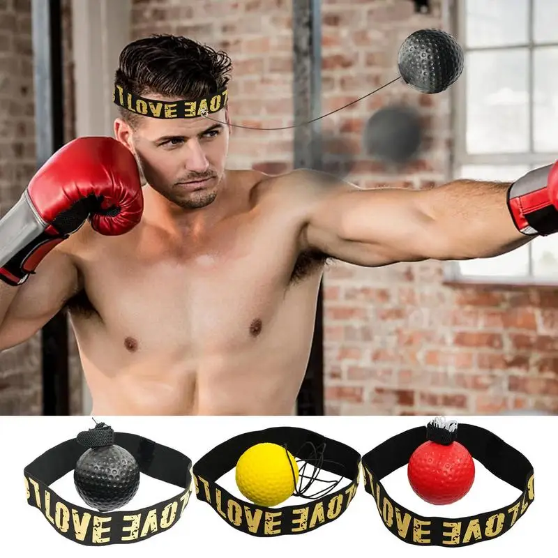 Bola de velocidade de boxe montada na cabeça, bola tyson para crianças e adultos, treinador de boxe com uma bola de reação de boxe saltitante, suprimentos de boxe