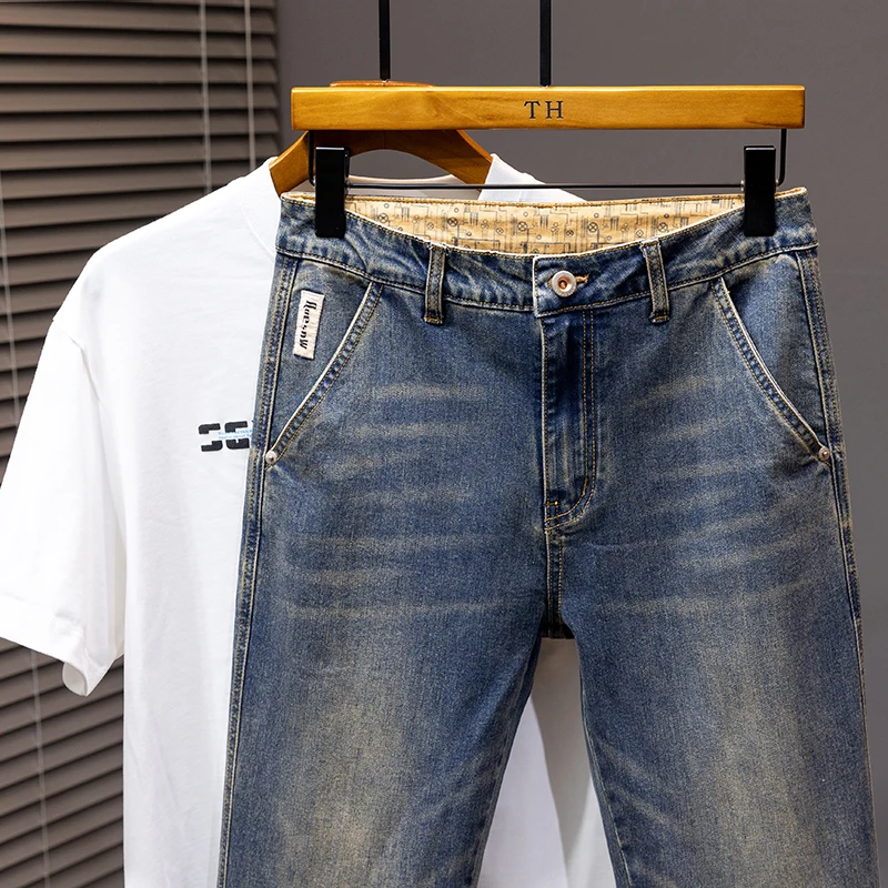 30-46 Large Size Jeans Men's Simple Fashion Trendy All-Match Loose Men's Casual Small Straight plus Size Pants