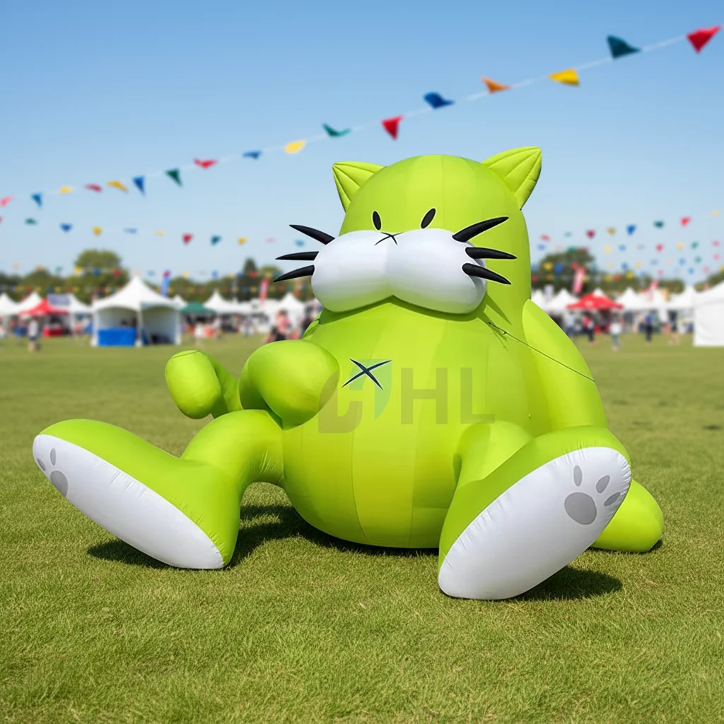 Large Inflatable Cat Cartoon Character Inflatable Advertising Character With LED Lights Halloween Outdoor Inflatable Model