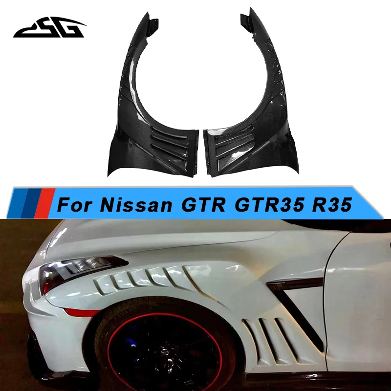 

High quality carbon fibre side mudguards For Nissan GTR GTR35 R35 Car Side Spoiler Vent Trim Cover Upgrade