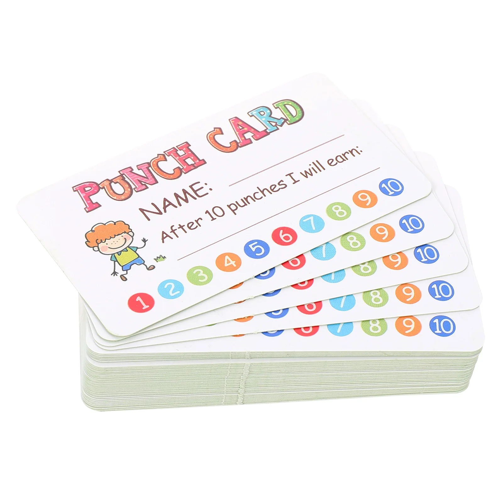 150 Pcs Reward Card Punch Cards for Children Teacher Cartoon Encouraging Kids Learning Housework Motivation Points Redeem Gifts
