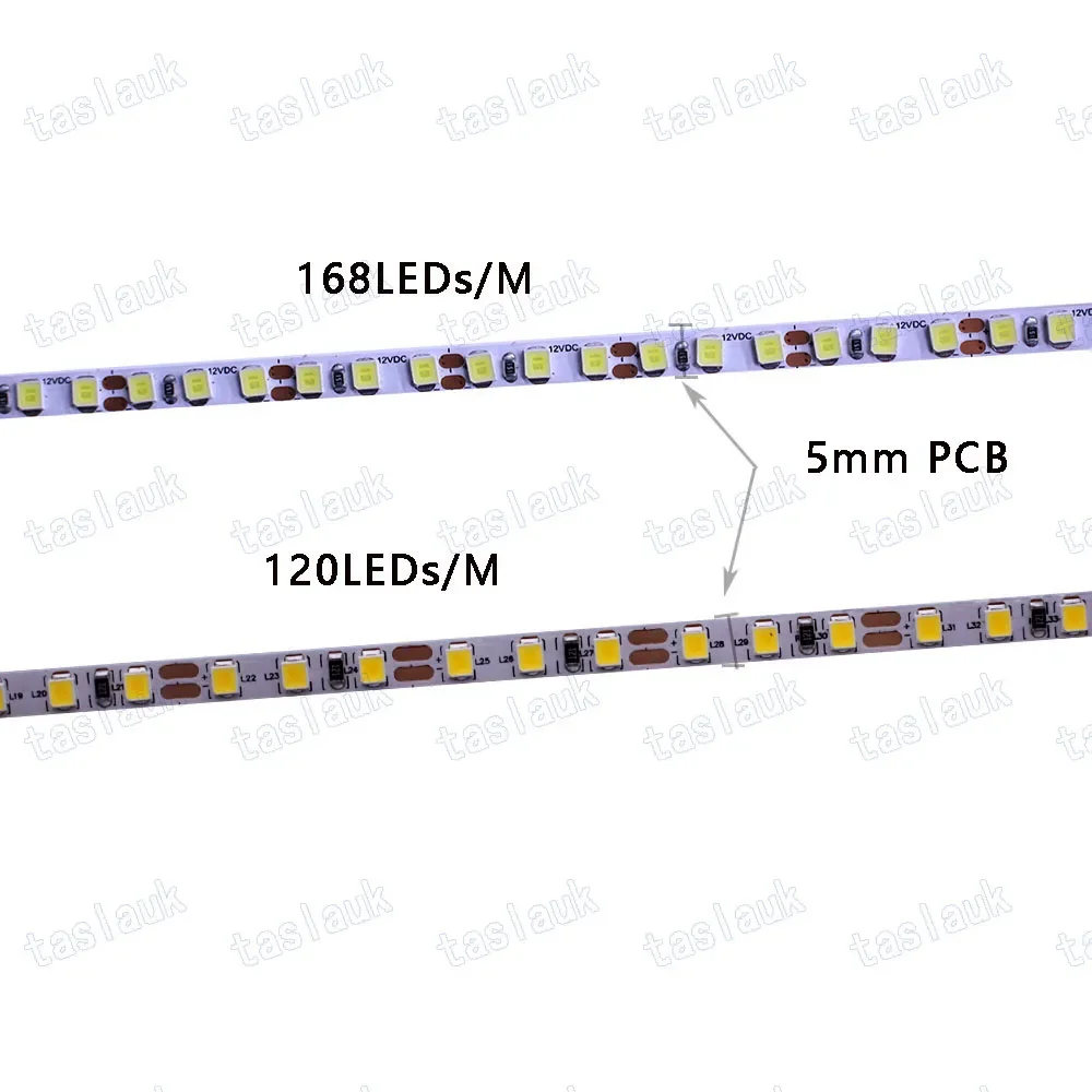 5mm Width  PCB 2835 LED Strip Tape Light ,12V 24V White / Warm white Neutral white 4000k 120LEDs/M 180leds/M  Flexible lighting