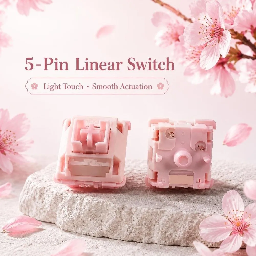10PCS 5-Pin Linear Mechanical Keyboard Switch Cross Stem POK Stem Hot-Swap Keyboard Switch Light Guide Column