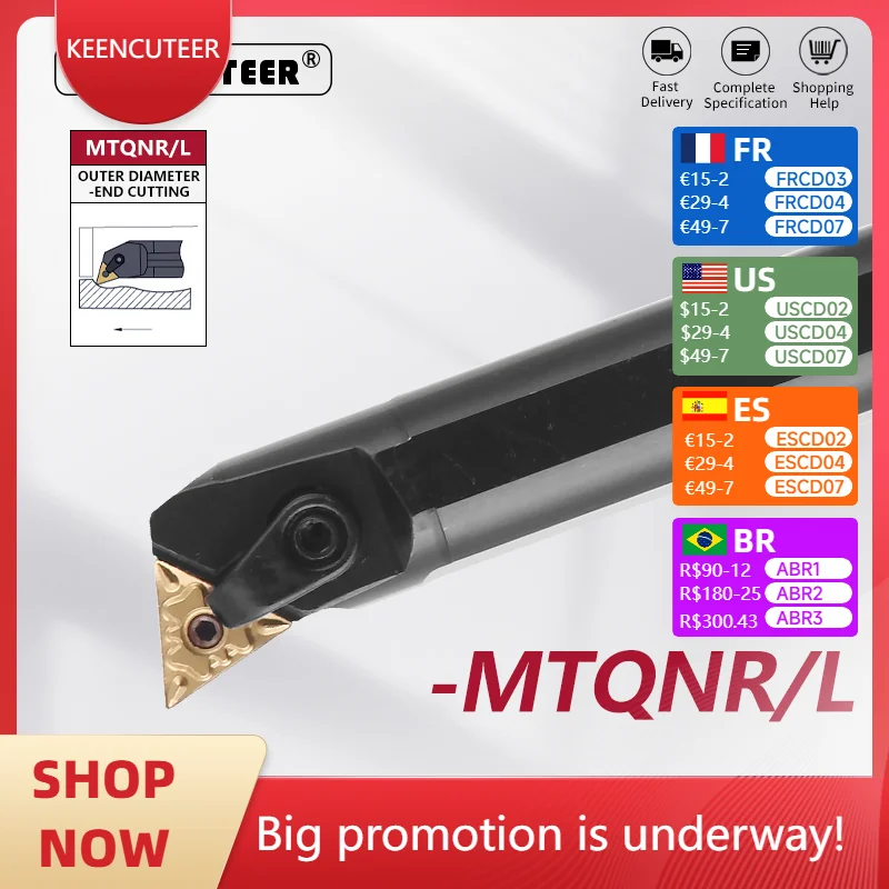 

S16Q-MTQNR S20R-MTQNR S25S-MTQNR S32T-MTQNR Internal Turning Tool -MTQNR/L Lathe Bar Turning Holder CNC Cutting Tool Cutter Bar