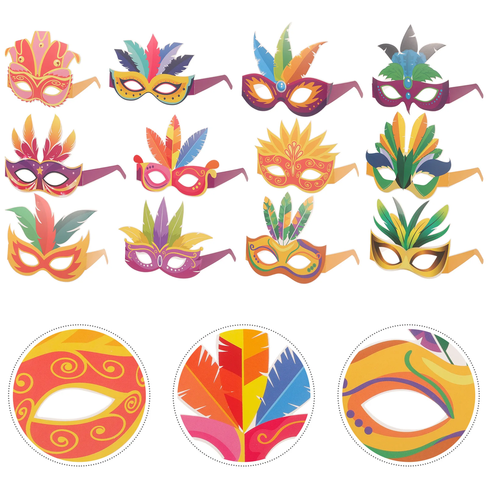 12 Pcs Carnival Glasses Adults Party Decorations Favor Cute Paper Eyeglass Props Novelty