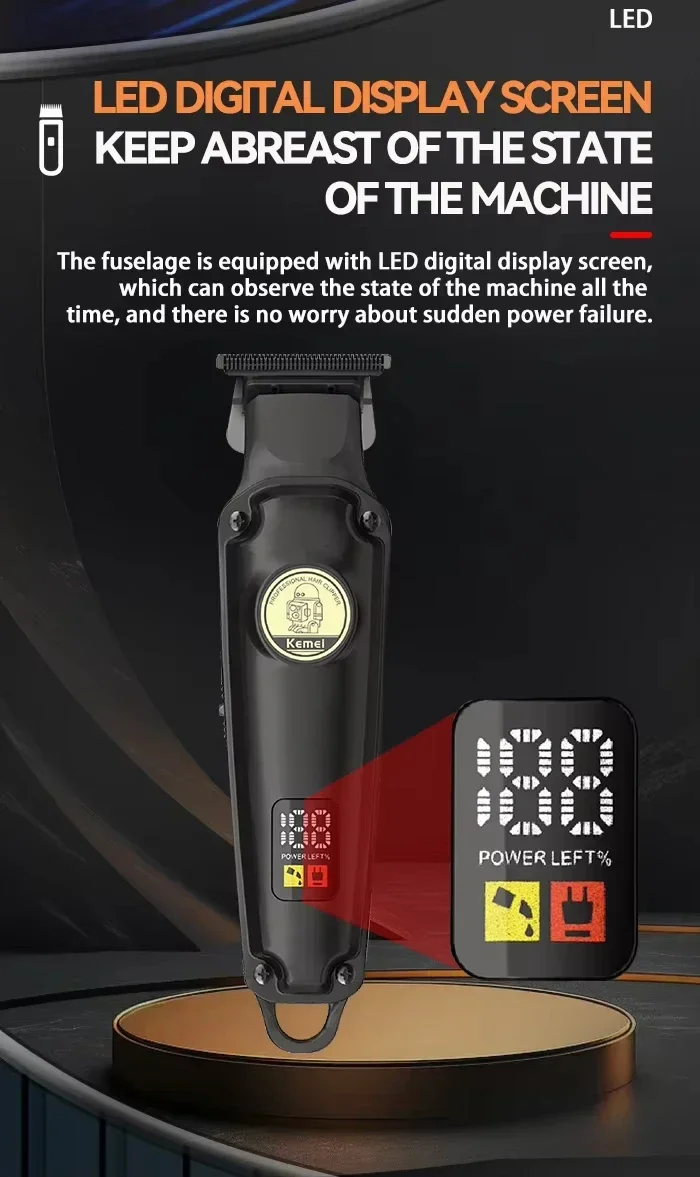 Kemei KM-2371 männer heim elektrische haars ch neider lcd display verstellbarer körper haken für einfache lagerung kemei haars ch neider männer – Detail 3