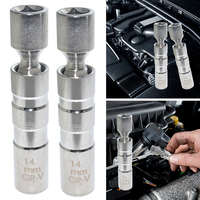 14mm 16mm Spark Plug Socket Wrench Adapter 12-Point 3/8inch Drive Universal Joint with Magnetic Flexible Socket Car Repair Tool
