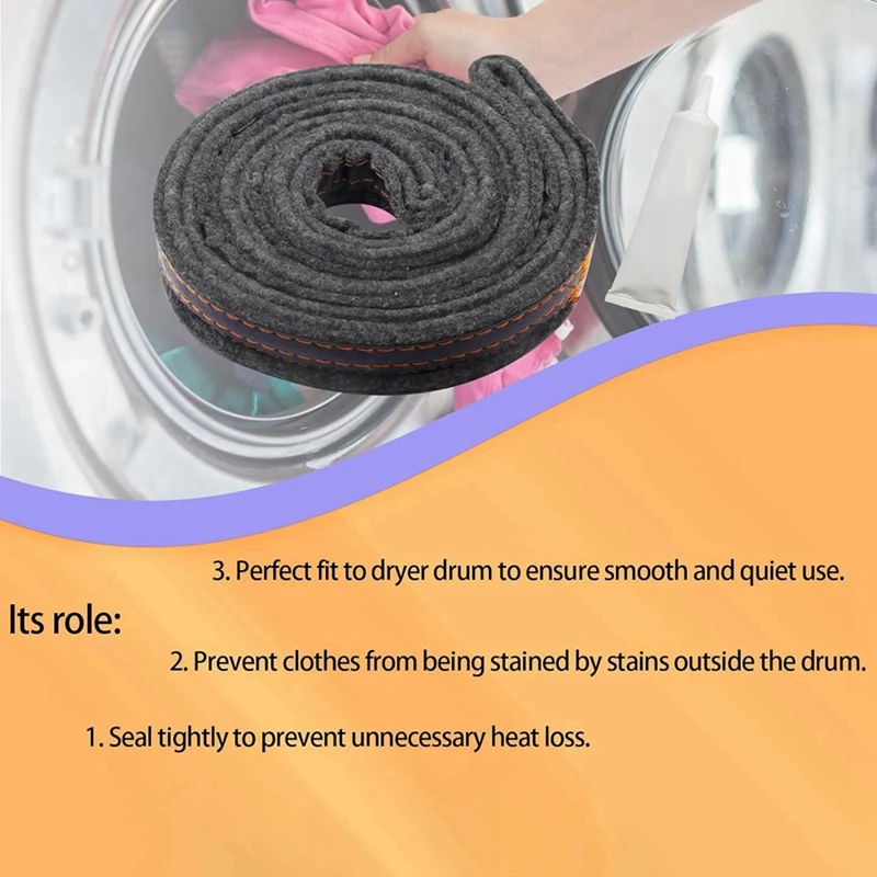 Kit de joints de tambour en feutre pour sèche-linge, pièces de rechange pour Whirlpool Kenmore Maytag Kitchenaid Amana Crosley, mise à niveau W10116irt