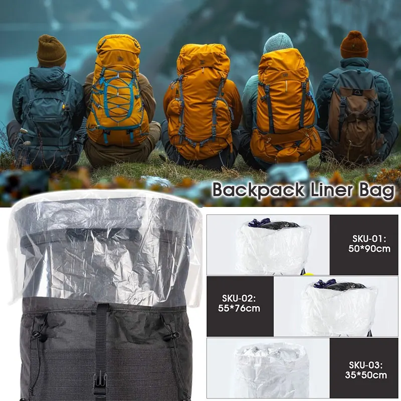 Ultralight Backpack Liner Bag Backpack Waterproof Pack Liner for Hiking Trekking Camping Odor-Resistant Storage Inner Dry Bag