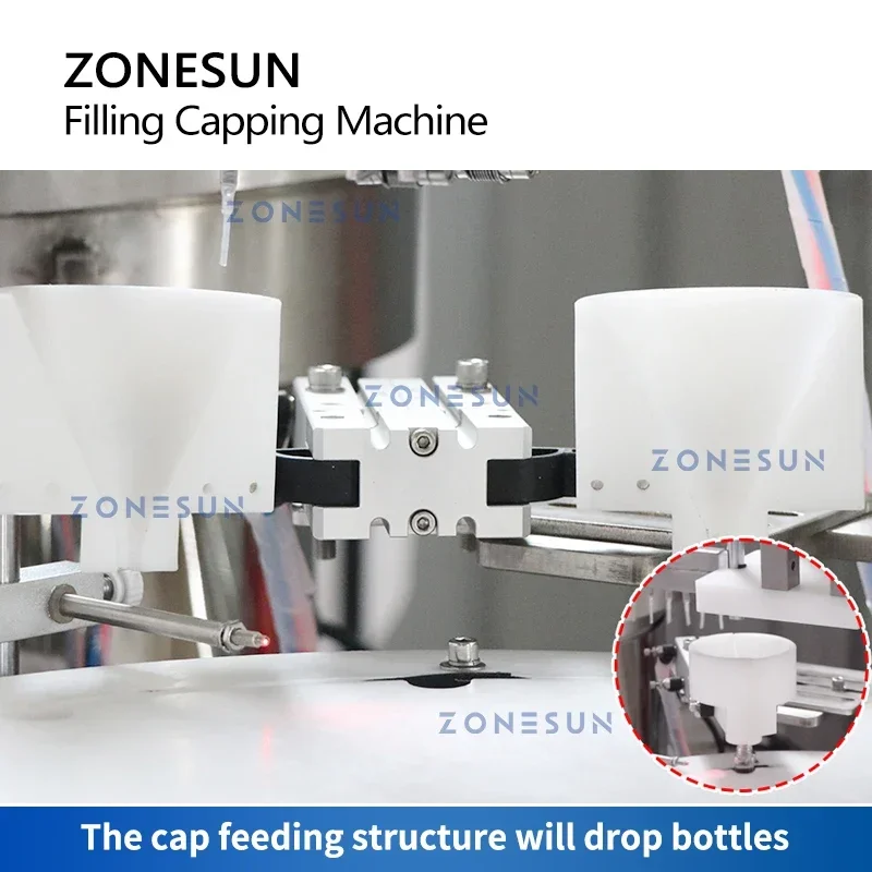 ZONESUN ZS-AFC7 Machine automatique de remplissage de liquide de gouttes oculaires pompe magnétique flacons compte-gouttes vissage flacon parfum essentiel