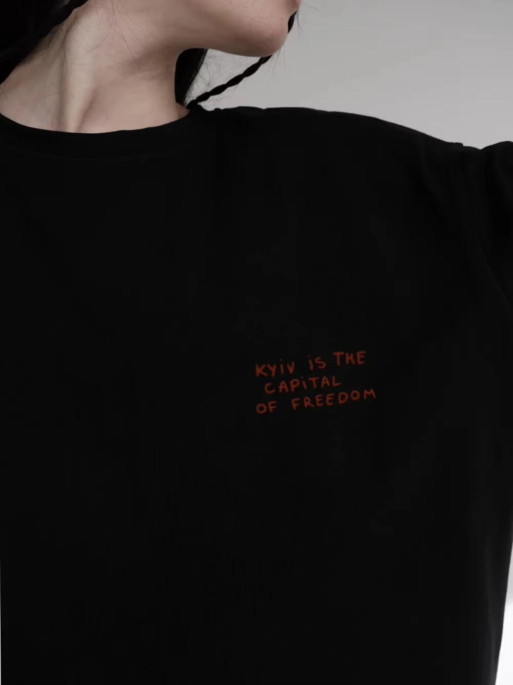 Summer Simple Fashion Printing T-Shirt With Kyiv is The CAPiTAL of Freedom Women's Summer Boutique Cotton Shirt Drop Sleeve Tee