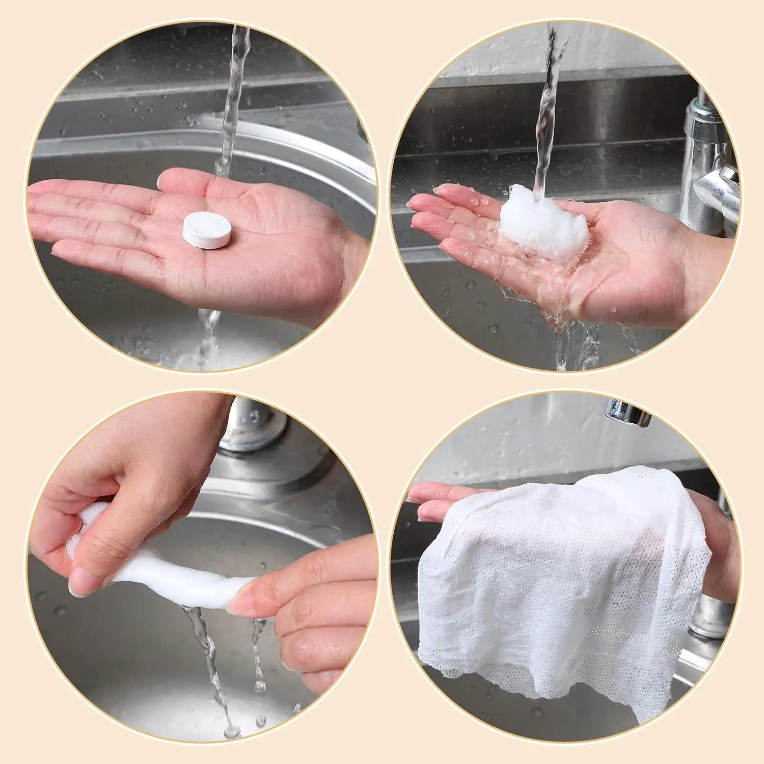 500 Pcs Compressed Towels Bulk Disposable Face Towels Cotton Hand Wipe Expandable Wipes Portable Mini Washcloth for Travel Hotel view 4