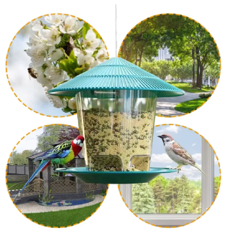 Bird Feeder Automatic Foot Feeding Tool Outdoor Bird Feeder Hanging Nut Feeding Multiple Hole Dispenser Holder Food Container - view 6