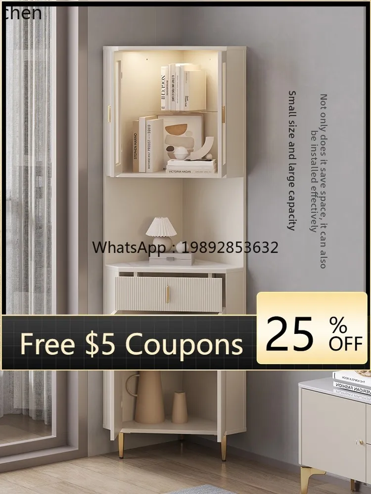 

Corner Cabinet Living Room Corner Triangle Cabinet Against the Wall Light Luxury Wine Locker Glass Door