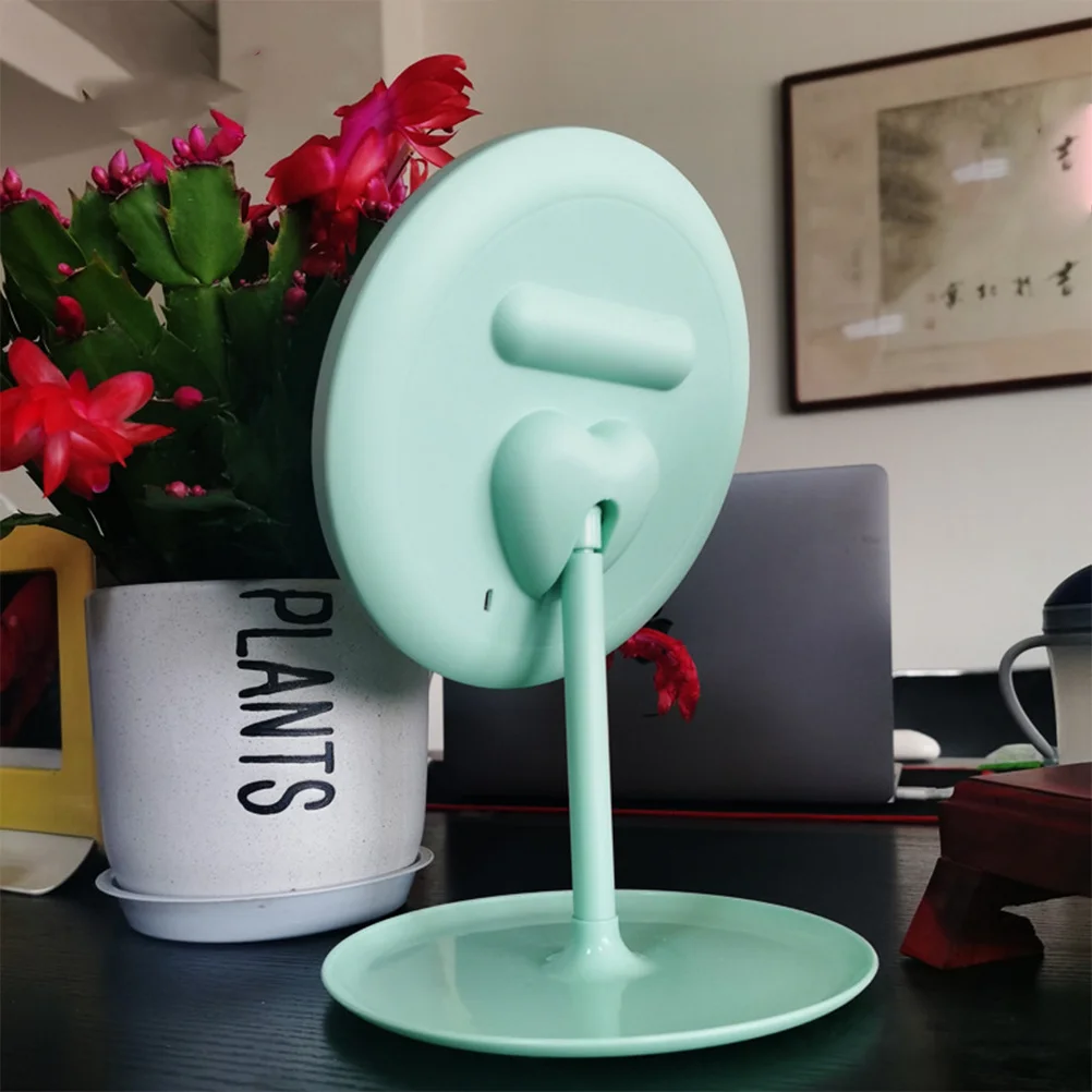 

Led Desktop Makeup Rechargeable Usb Charging Three Color Light Mirror Green Storage Tray Durable Stylish Fashion Decor