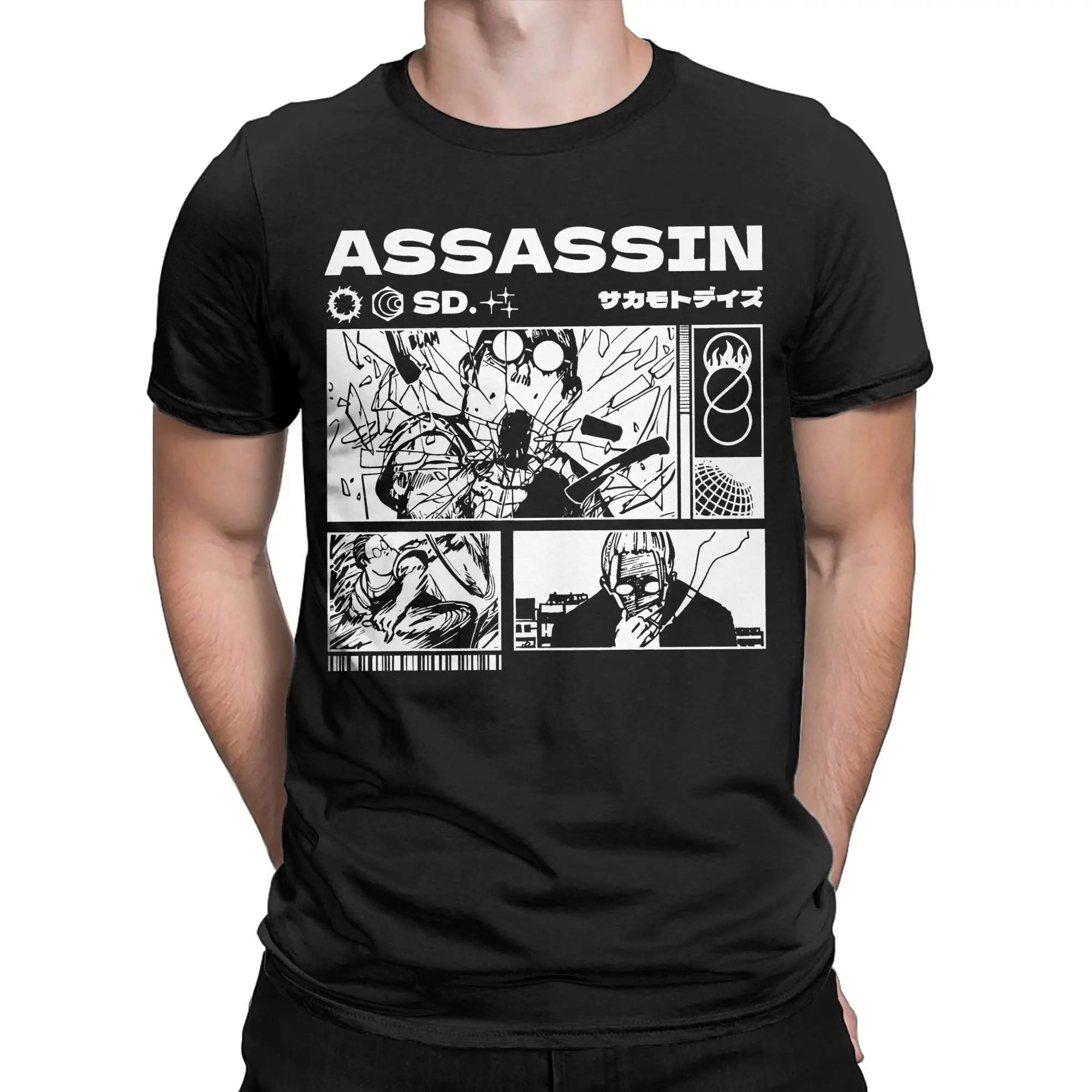 

Assassin Sakamoto Days Manga Anime Merch Unisex T Shirt Cotton Tee Graphic Printing T-shirt Clothing