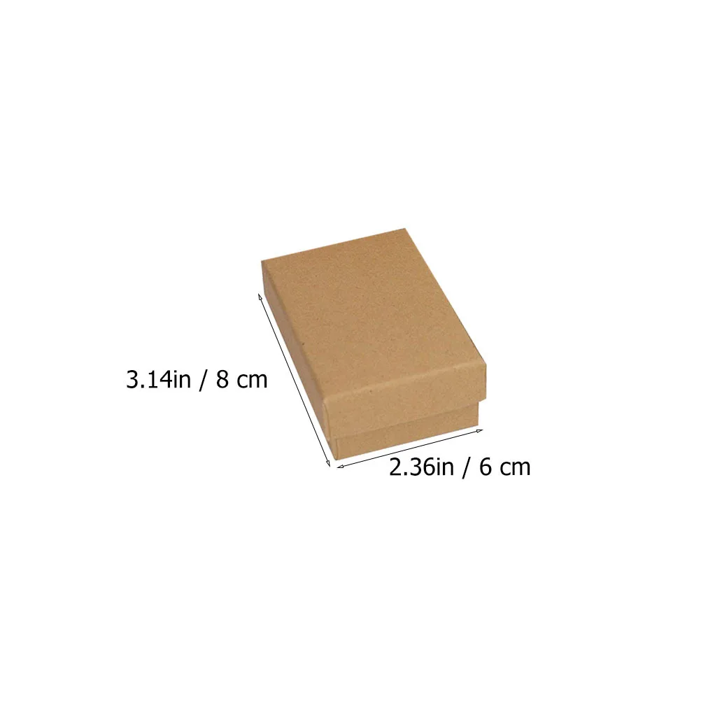 24Pcs Retro Kraft Paper Jewelry Boxes Small Gift Packaging Boxes Jewelry Storage Case for Rings Necklaces Earrings