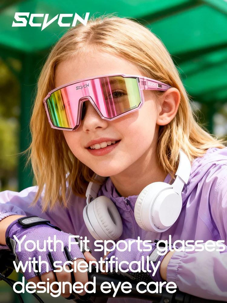 AliExpress SCVCN New Photochromic Children Cycling Glasses Teenager Outdoor Sports Sunglasses Boy Girls Road Bikes Cycling UV400 Eyewear