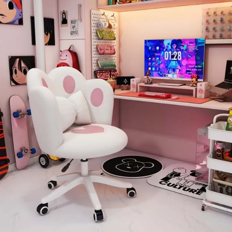 

Cute Design Support Office Chair Rotating Wheel Luxairy Modern Chair Mobile Comfy White Cadeiras De Escritorio Salon Furniture