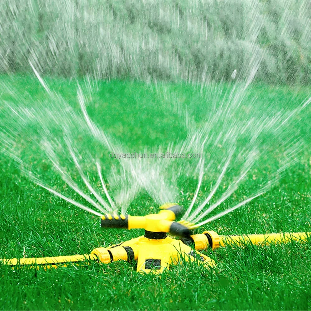 

360 Degree Automatic Rotary Sprinkler ABS Lawn Yard Watering Nozzle Head with Garden Hose