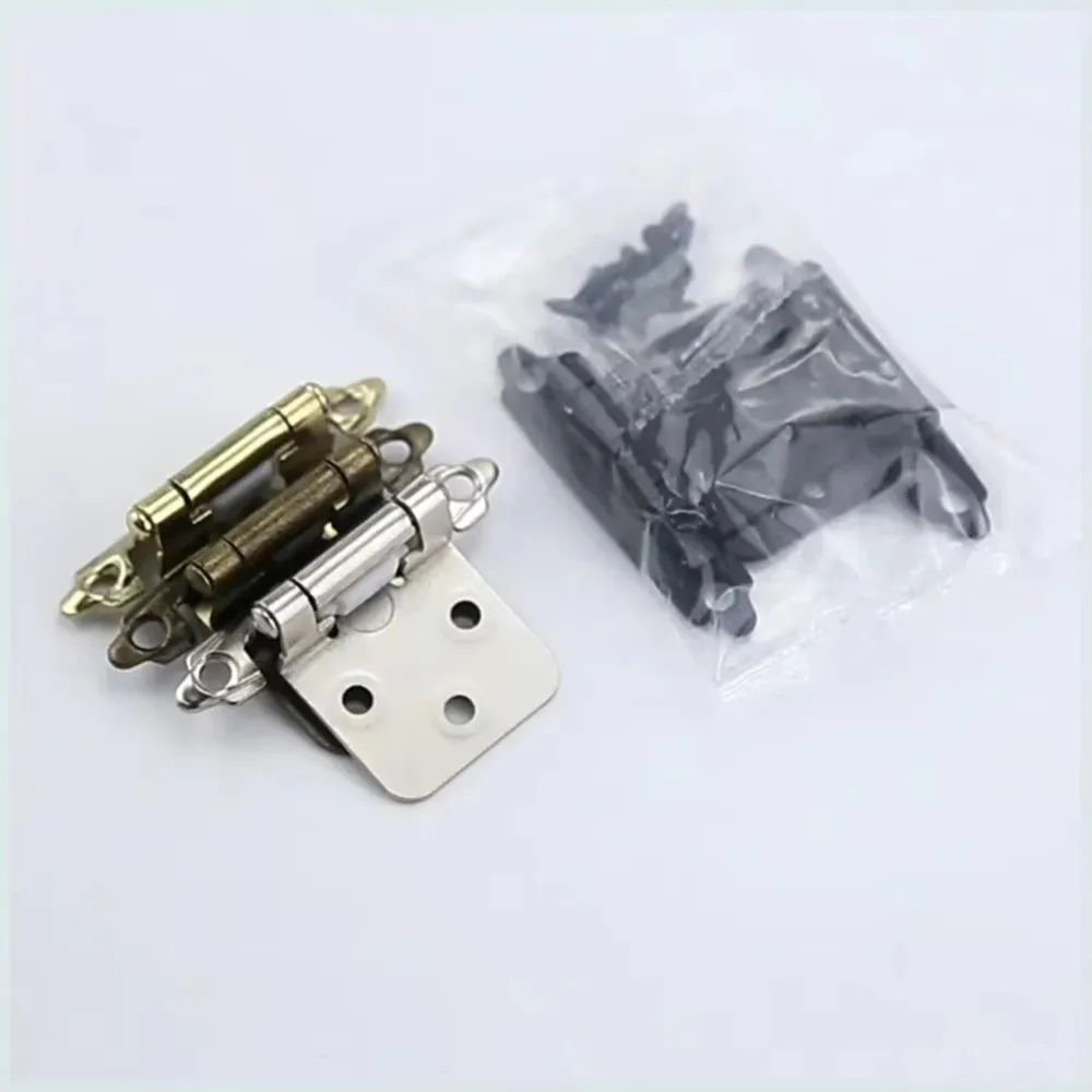 New American Spring Hinge With Screws Iron Hydraulic Buffer Hinge Overlay Mount Rustproof Cupboard Hinge Kitchen
