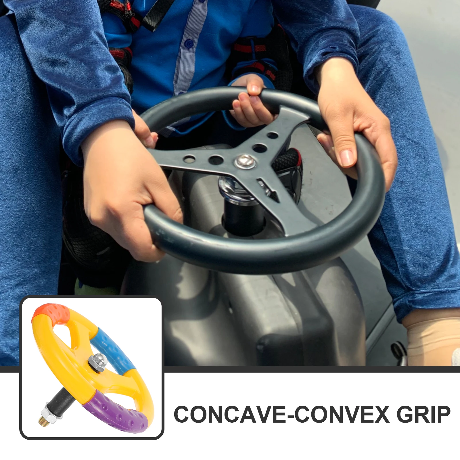 

1 Steering Wheel For Kid Car Bumper Car Safe Design With Screw Outdoor Play Ride-On Accessories For