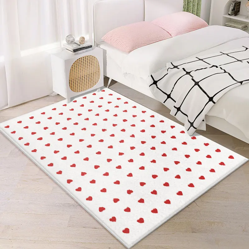 Home Modern Ins Easy Care Large Area Living Room Carpet Thickened Cartoon Soft Children Room Carpets Lattice Plush Bedside Rug