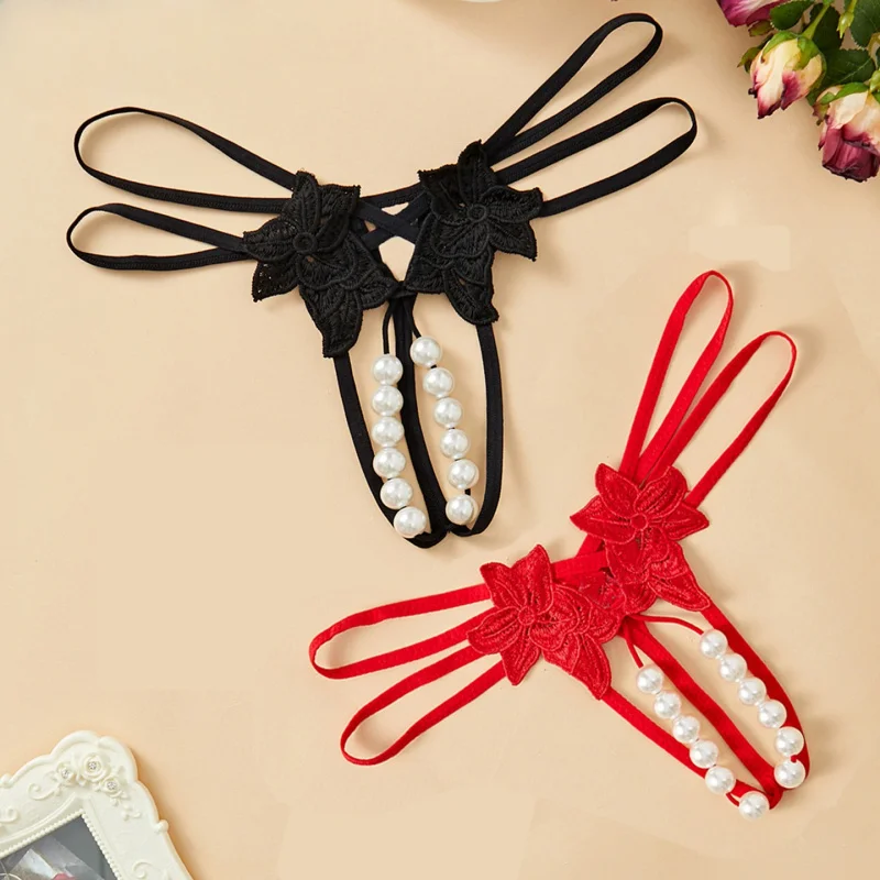 

Сексуальные стринги с открытой промежностью, эротические жемчужные массажные трусики, прозрачные полые стринги, сексуальные футболки, женские стринги, нижнее белье