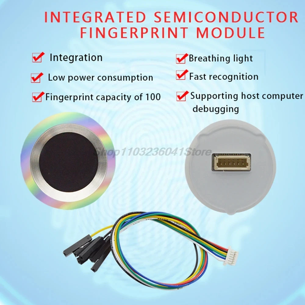 SFM-V1.7 Semiconductor Integrated Touch Capacitive Acquisition And Identification Fingerprint Sensor Module UART Communication