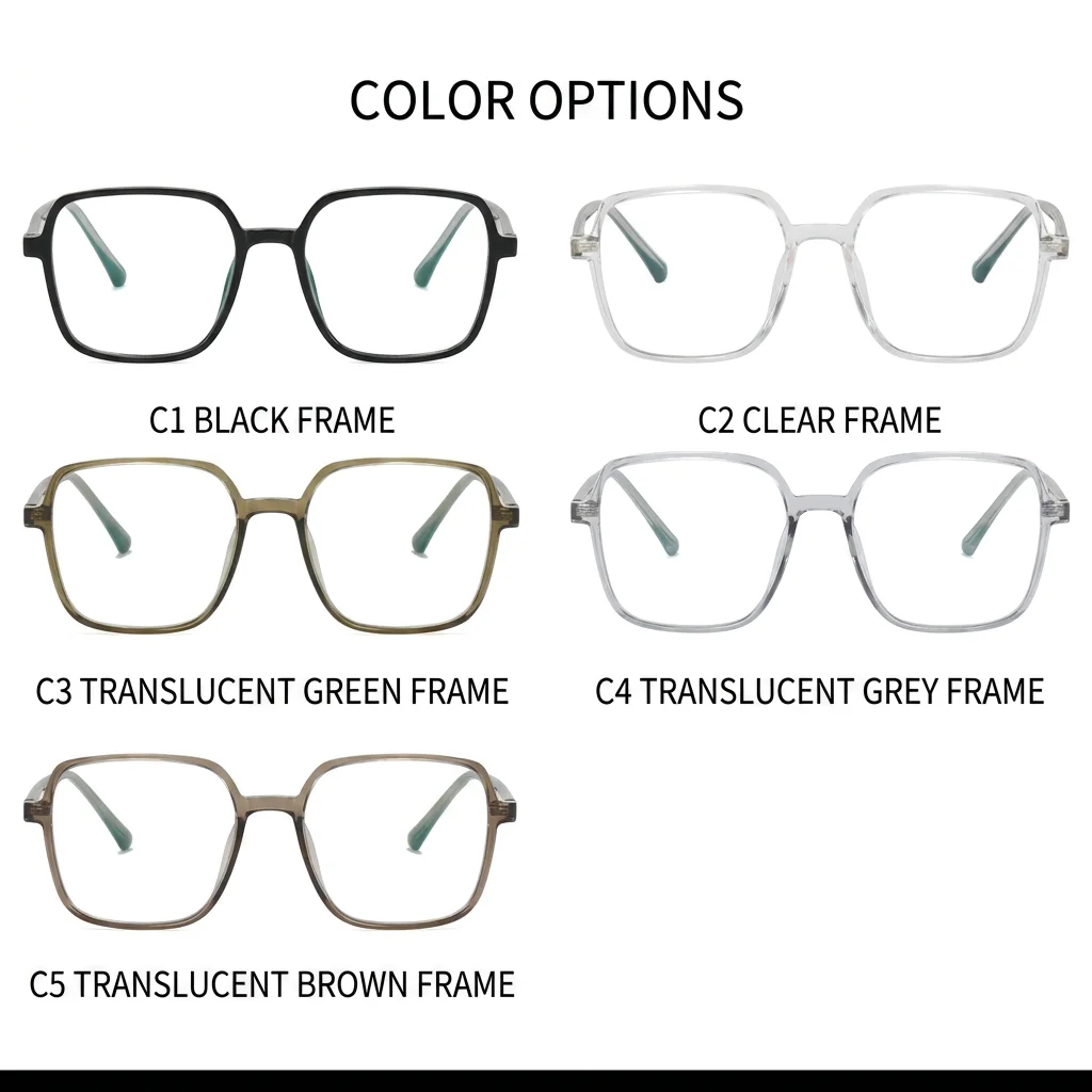 Eyeglasses Frames Tr90 Tr90 Eyeglasses Frame Unisex Glasses Frame Prescription Compatible Square Eyeglasses Frame For Correction
