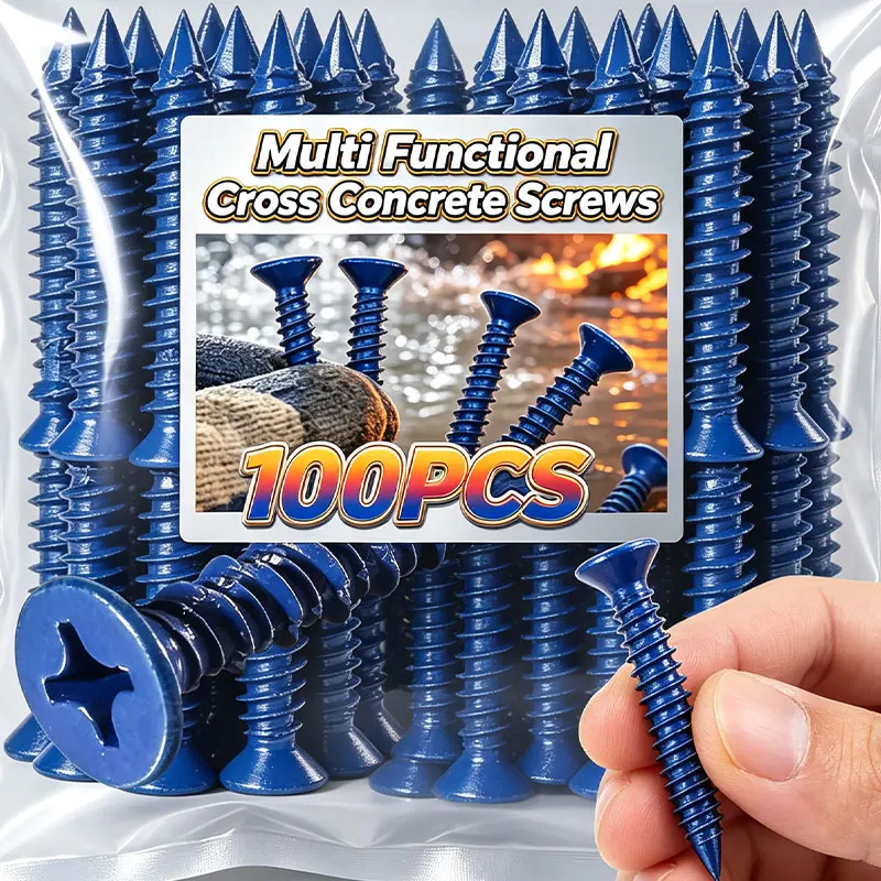 Multi Functional Cross Concrete Screws Rust Proof Heavy Duty Screws for Wall Cement Brick Block Fixed Hardware Repair Fasteners