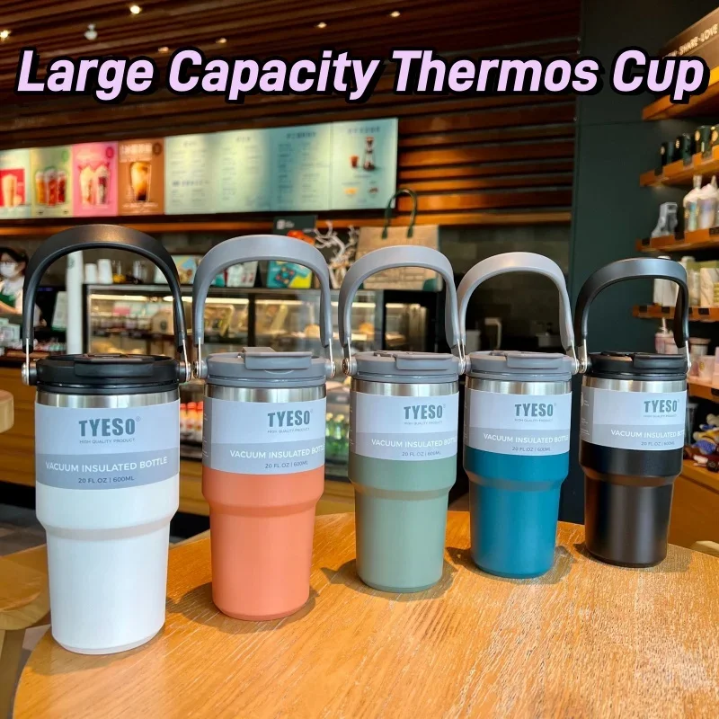 

Large-capacity Thermos Cup, Portable Stainless Steel Coffee Cup with Straw, High-value Thermal Insulation and Cold Water Bottle