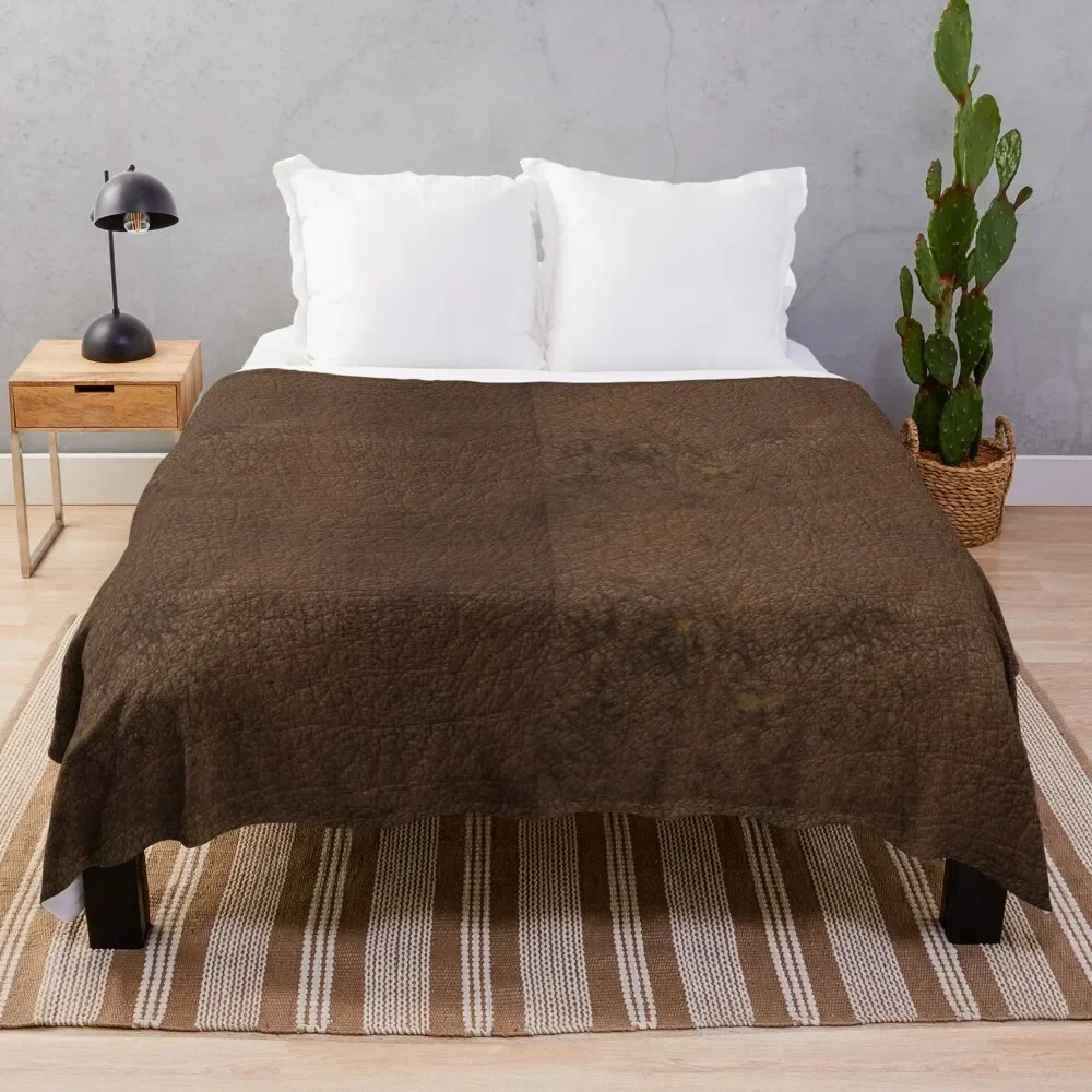 Tan Brown Leather | Ethical Cowhide and Skin Throw Blanket Comforter Summer Beddings Blankets