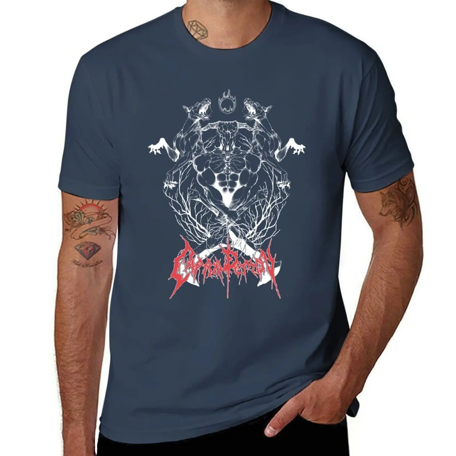 vers. DEMON alt CAPRA inverted T-Shirt Casual Simple Design Short Sleeve Shirt